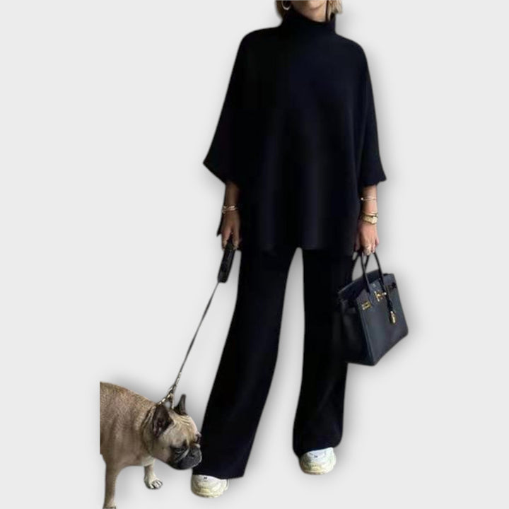 Diāna - Adīts džemperis ar brīvu piegriezumu un golfu