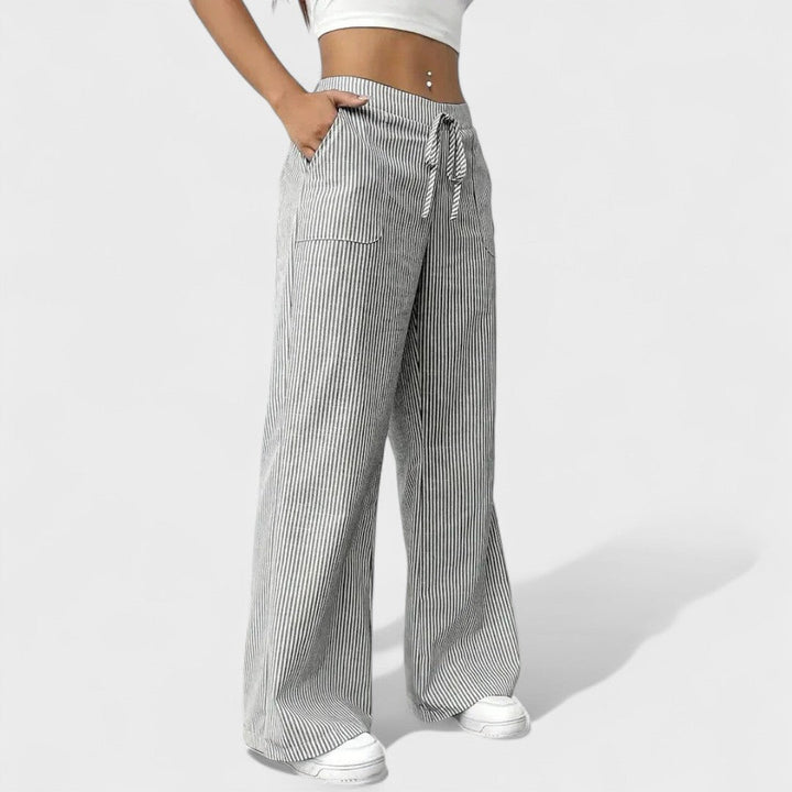 Maria - Plašas ērti bikses ar elegantiem akcentiem