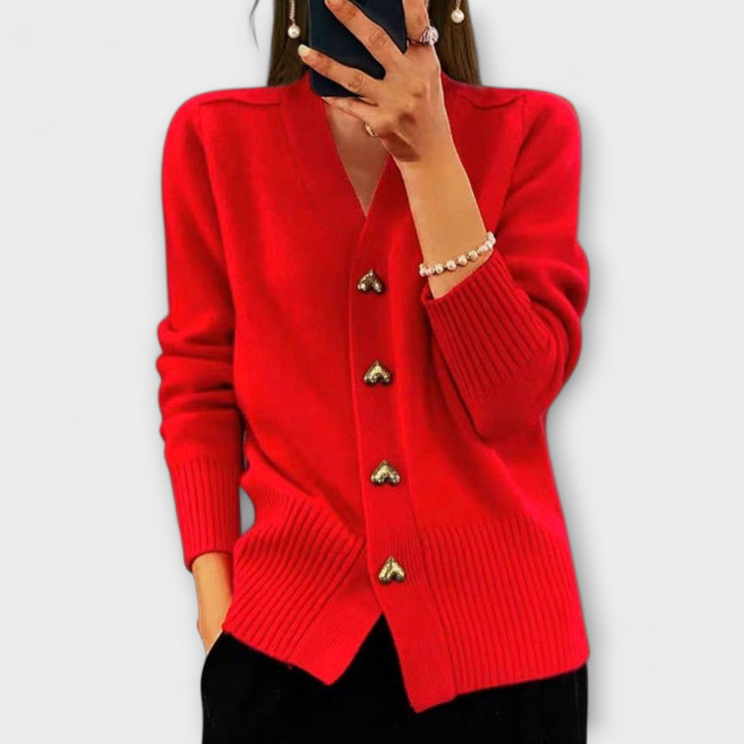 Marij – Sieviešu džemperis ar V veida izgriezumu vintage stilā