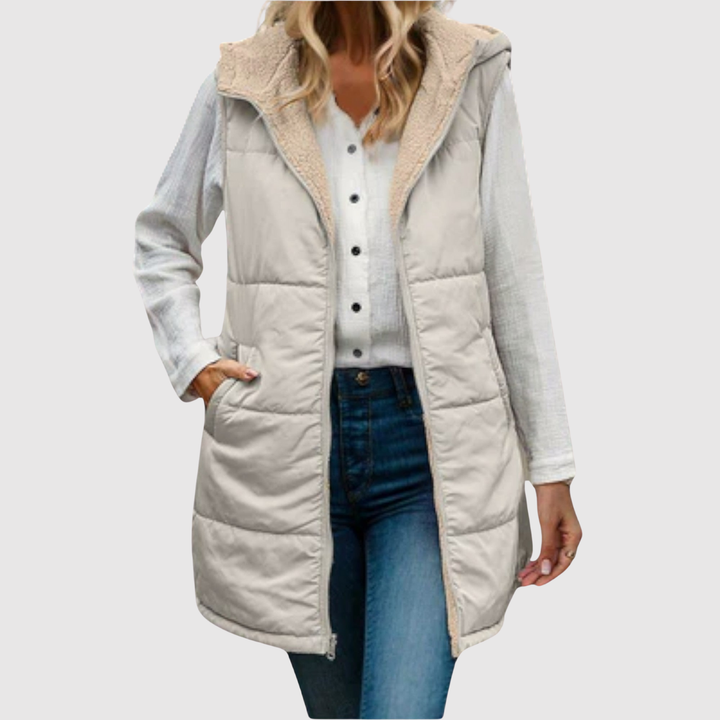 Елена – Дълъг якет с качулка