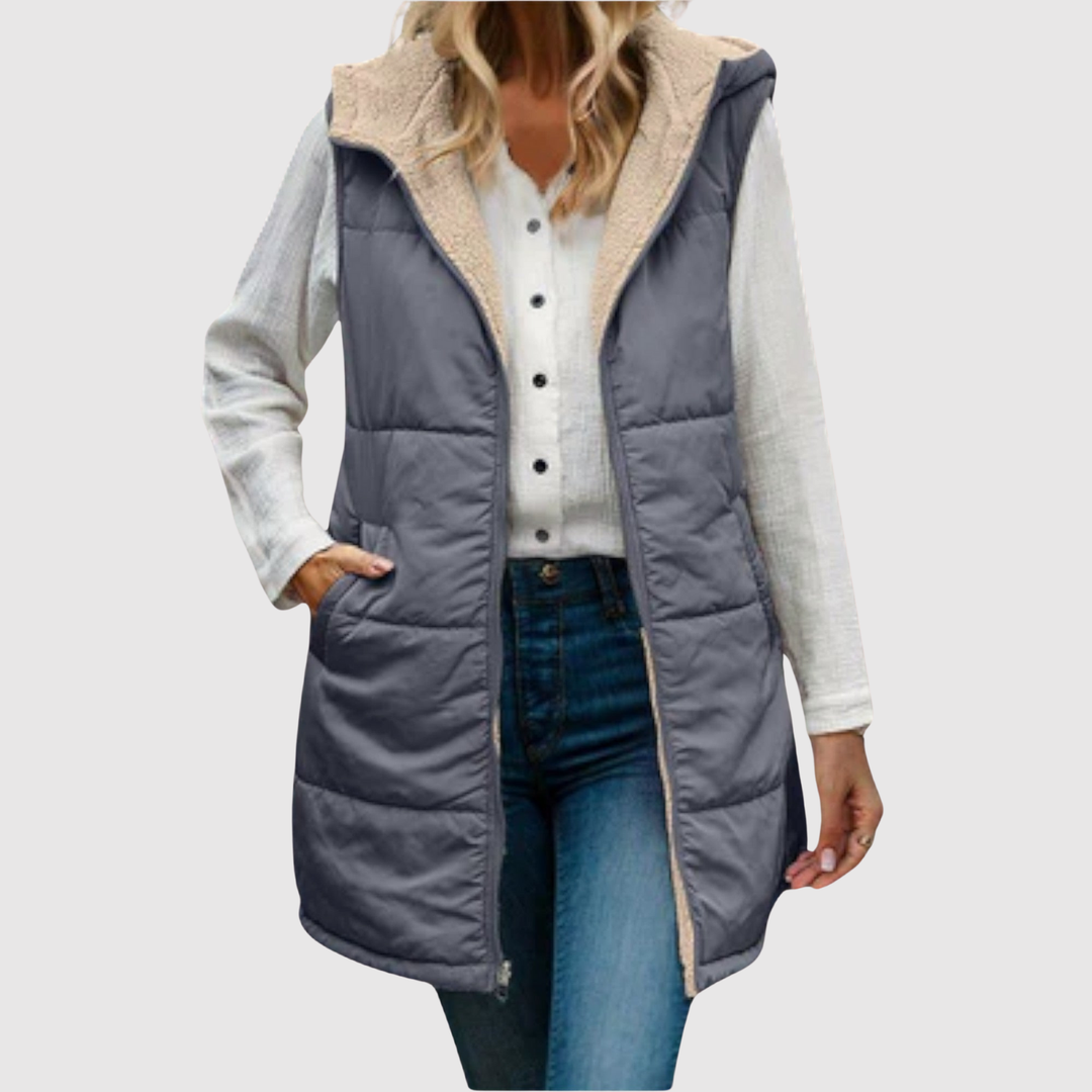 Елена – Дълъг якет с качулка