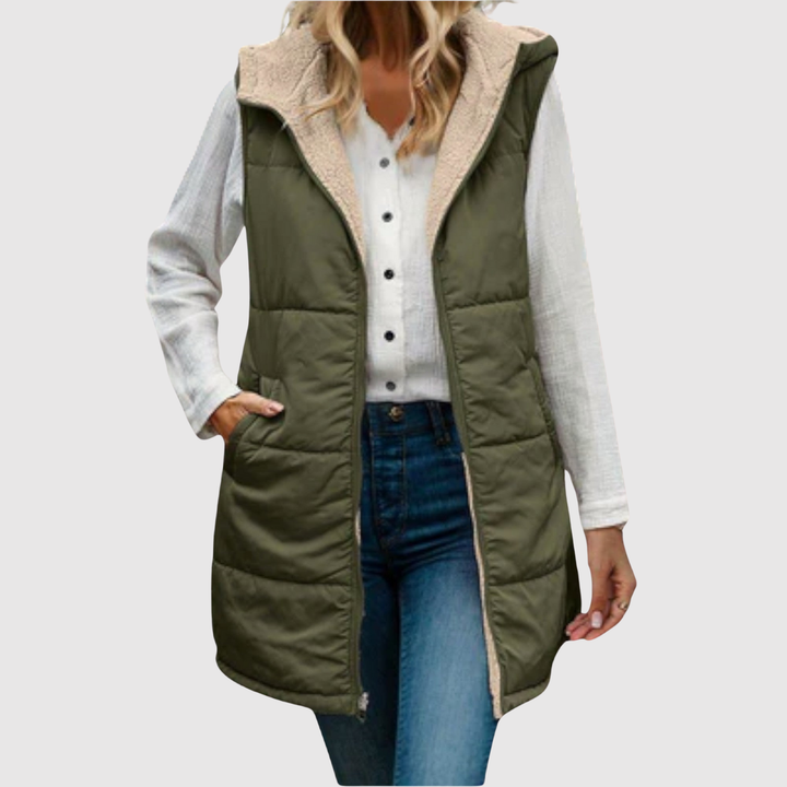 Елена – Дълъг якет с качулка