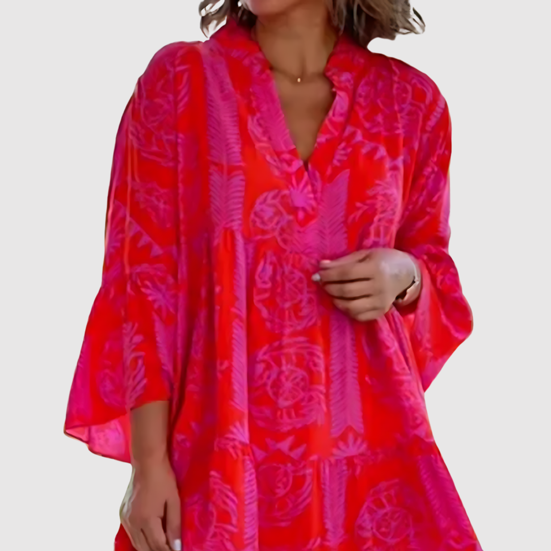 Лилия – Бохемска рокля с розов модел