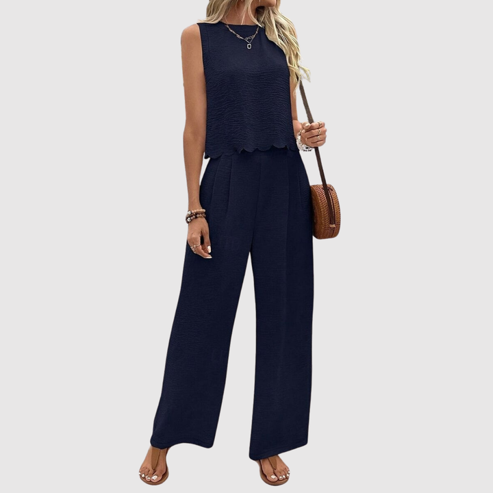 Виктория – Елегантен комплект с летящи панталони