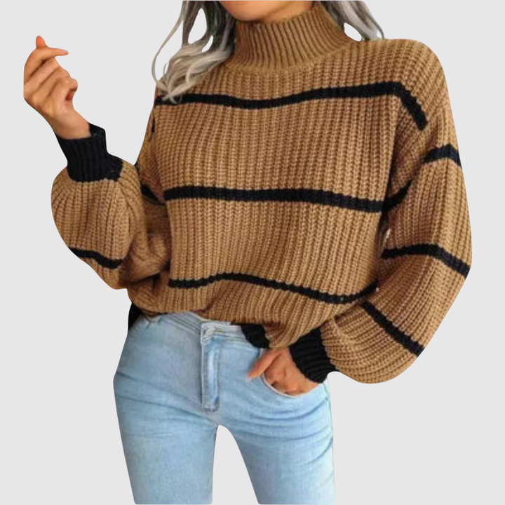 Клара – Пуловер с широки ивици