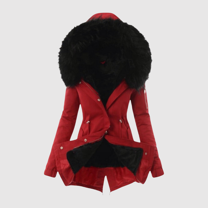 Елена – Асиметрично яке с изкуствена кожа и талеви шевове