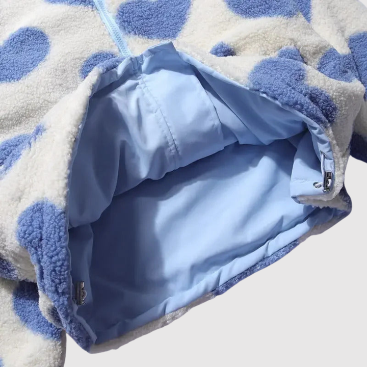 Мила - Флийс суитшърт с принт на сърца