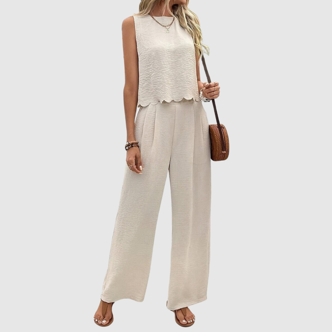 Виктория – Елегантен комплект с летящи панталони