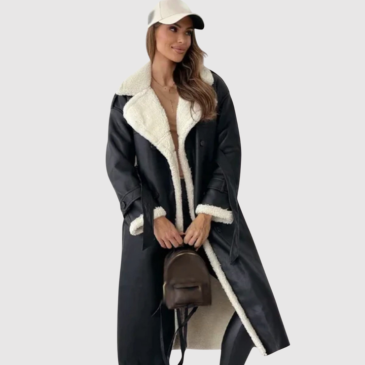 Елена – Дълго палто с имитиран пух