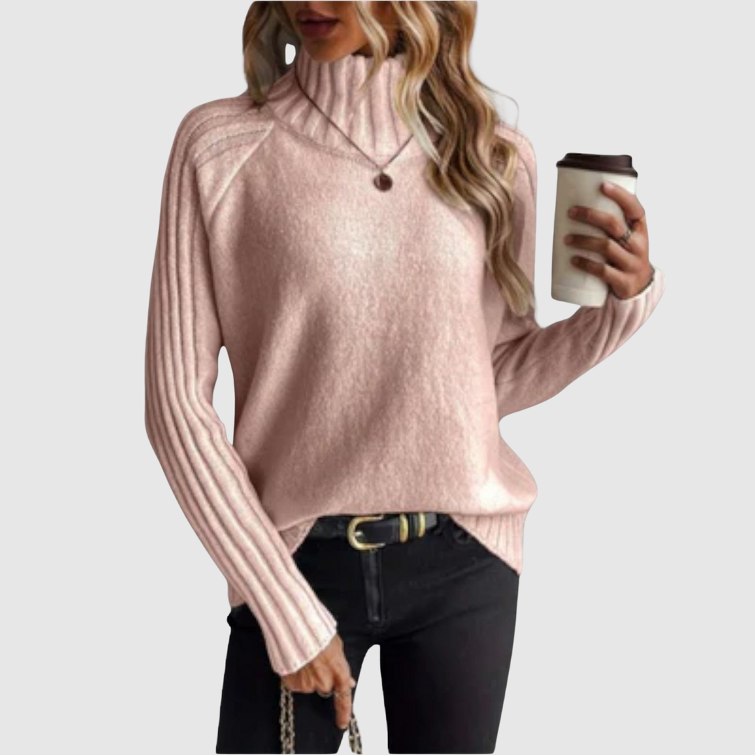 Клара – Класически Пуловер с Висок Вратник