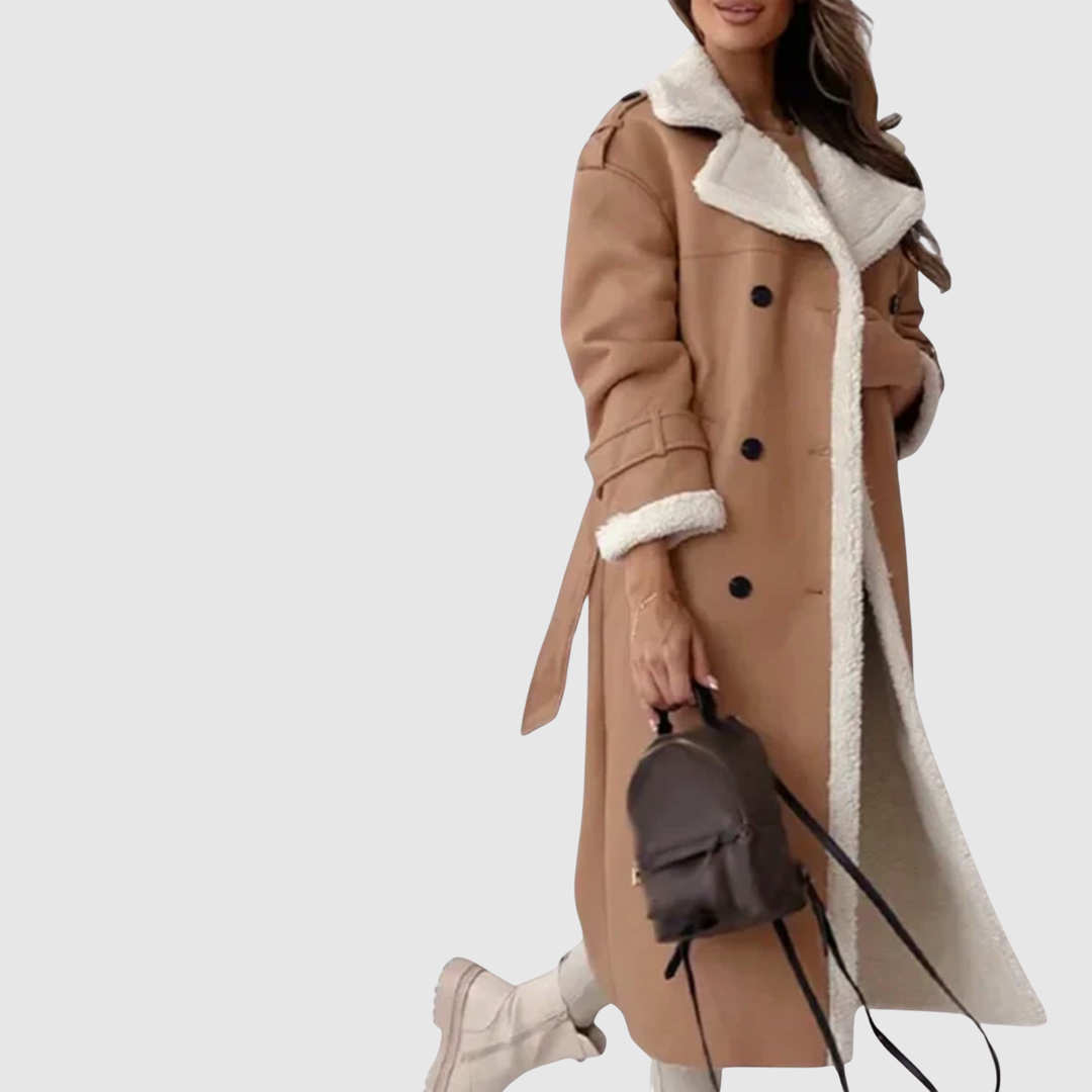 Елена – Дълго палто с имитиран пух