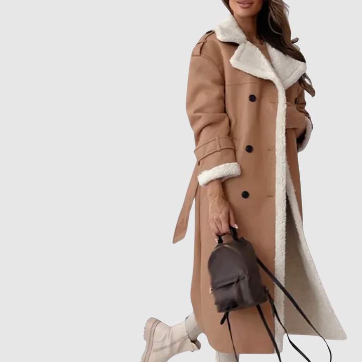 Елена – Дълго палто с имитиран пух