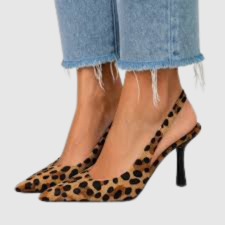 Теодора – Сандали с открит ток и леопардов принт