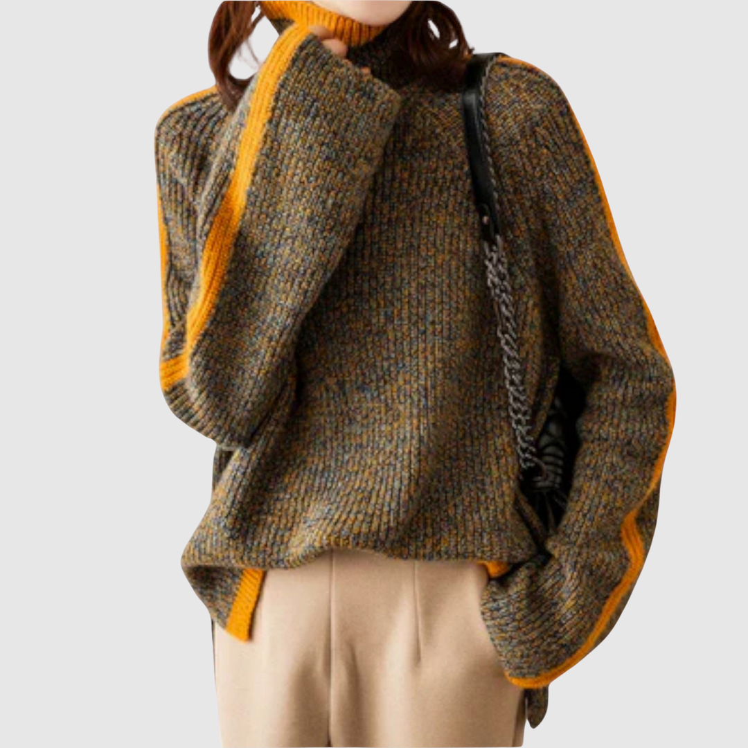 Клара – Пуловер с елегантни контрастни детайли