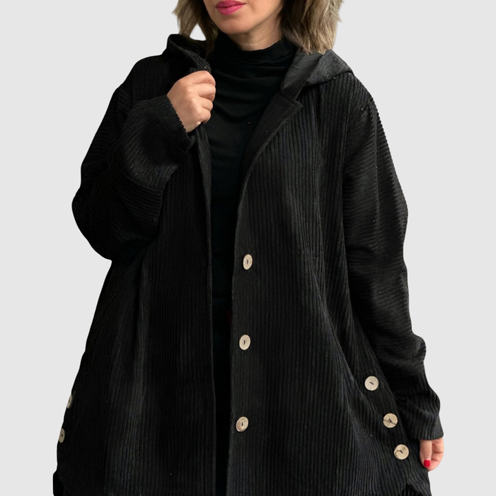 Елена – Дълго палто с дизайн от кадифе