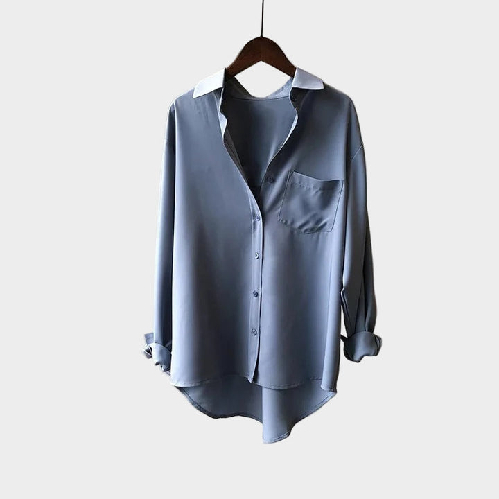 Madinga Marškinėlių Bluzonė su Elegantiška Linija ir Modernia Detale