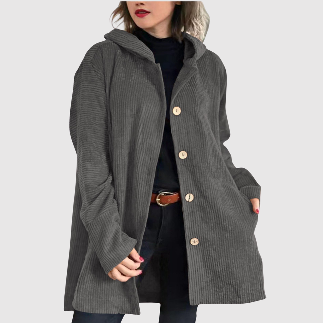 Елена – Дълго палто с дизайн от кадифе