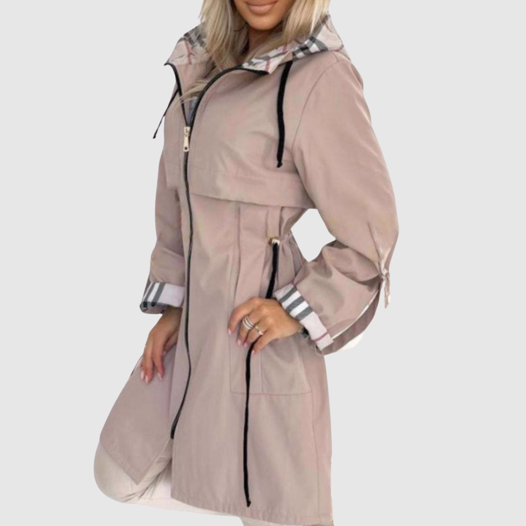 Елена – Дълго палто с качулка и колан