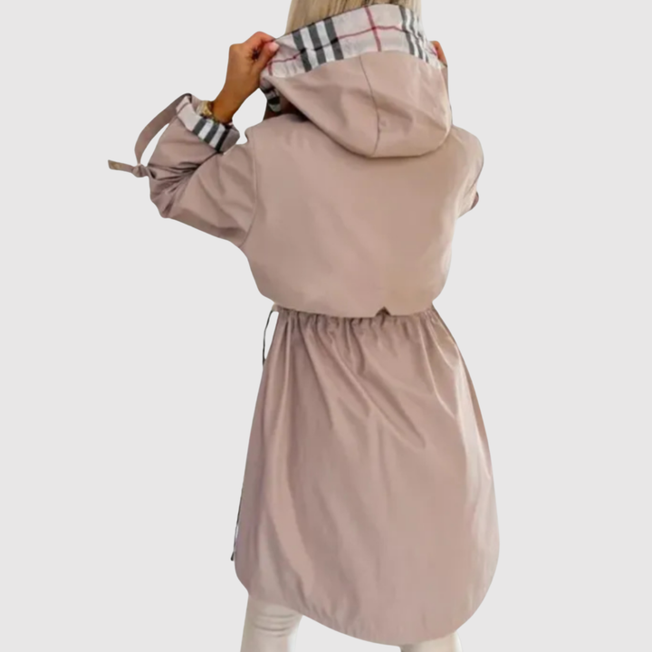 Елена – Дълго палто с качулка и колан