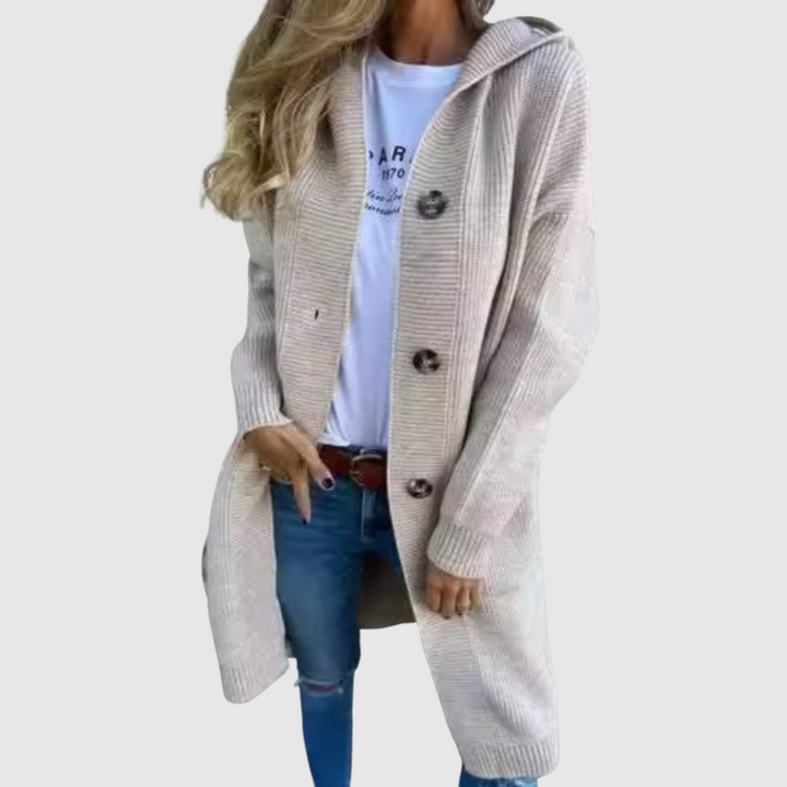 Елена - Дълъг кардиган с копчета за жени