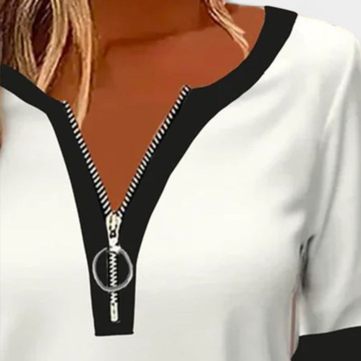 Ilgomis Rankovėmis Marškiniai su Užtrauktuku