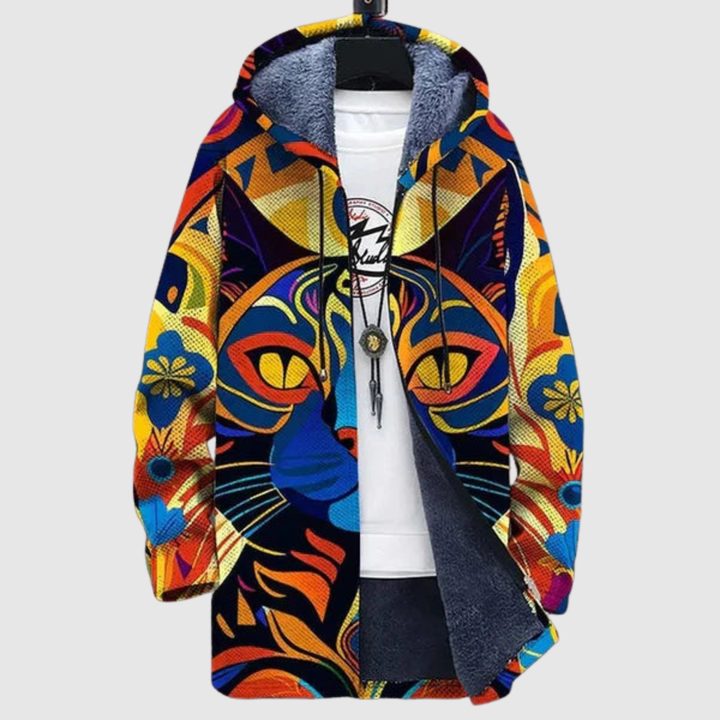 Алекс – Худи с цветен котешки мотив