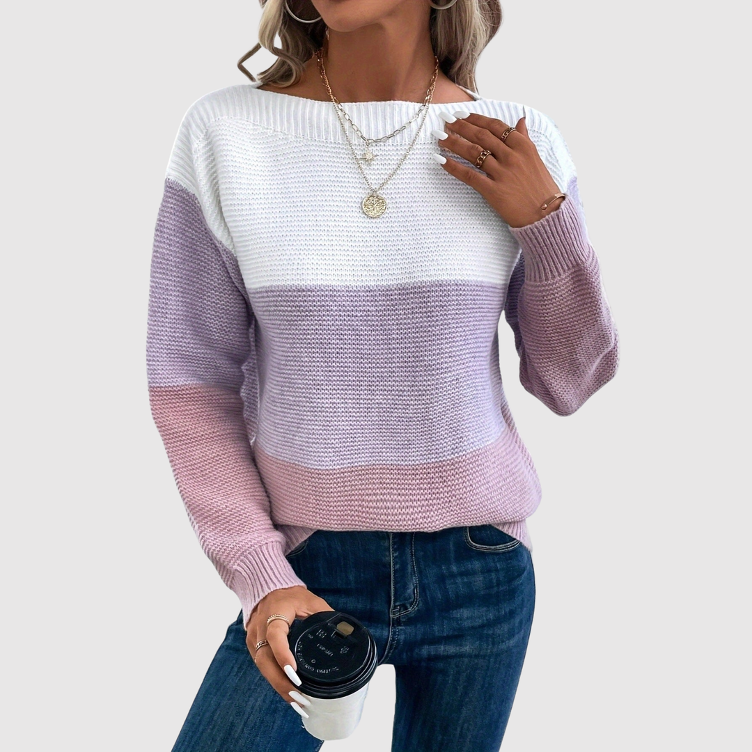 Клара – Пуловер с цветни блокове