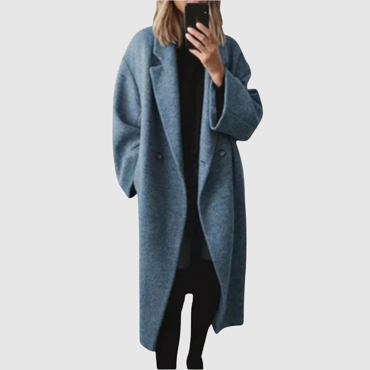Елена – Зимен палто в релаксиран вълнен вид