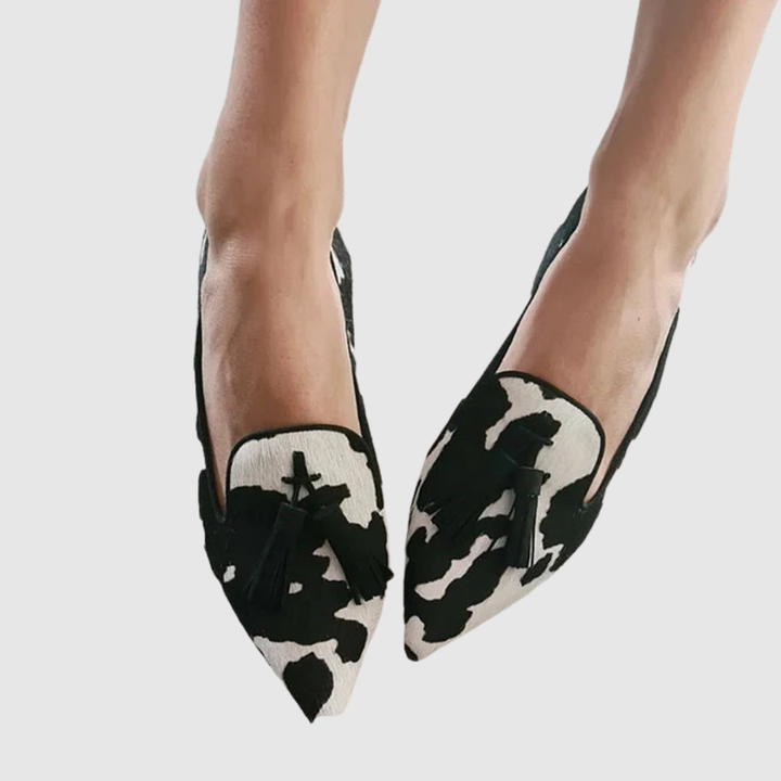 Йоана – Остри сандали с контрастен десен