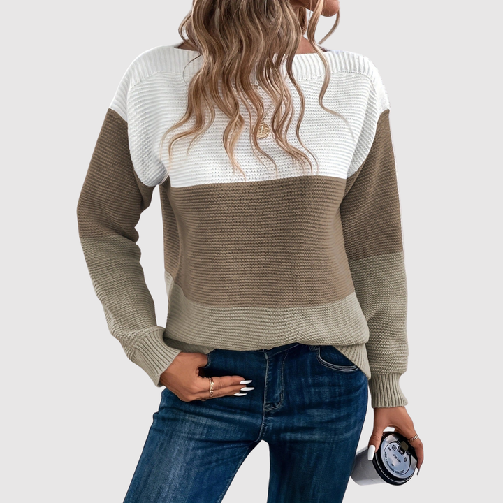 Клара – Пуловер с цветни блокове