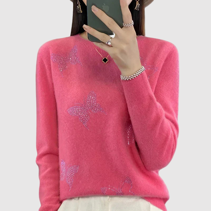 Клара – Плетена блуза с дискретен звезден модел