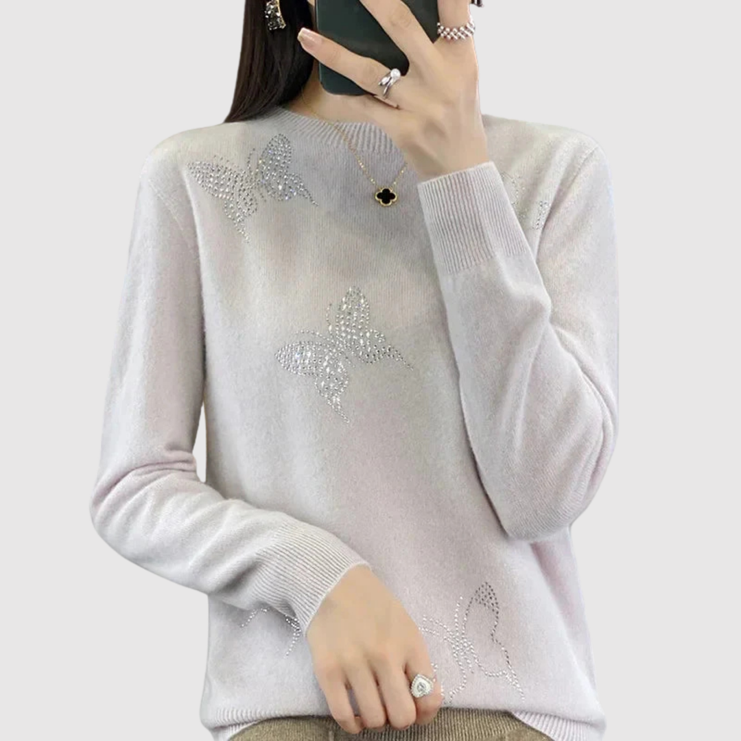 Клара – Плетена блуза с дискретен звезден модел