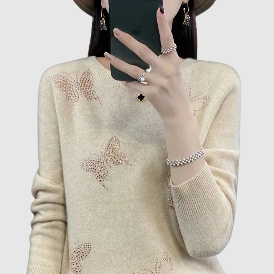 Клара – Плетена блуза с дискретен звезден модел