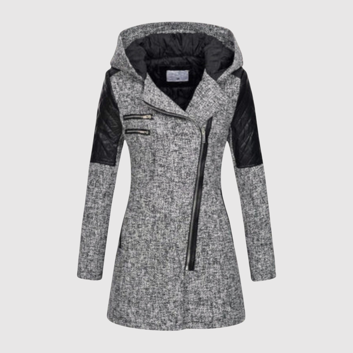 Елена – Дълго яке с асиметричен цип