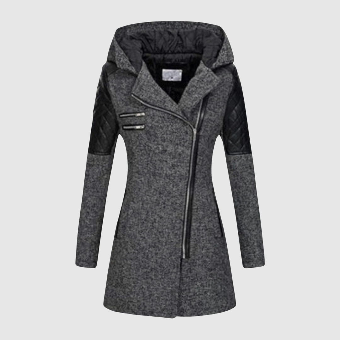 Елена – Дълго яке с асиметричен цип