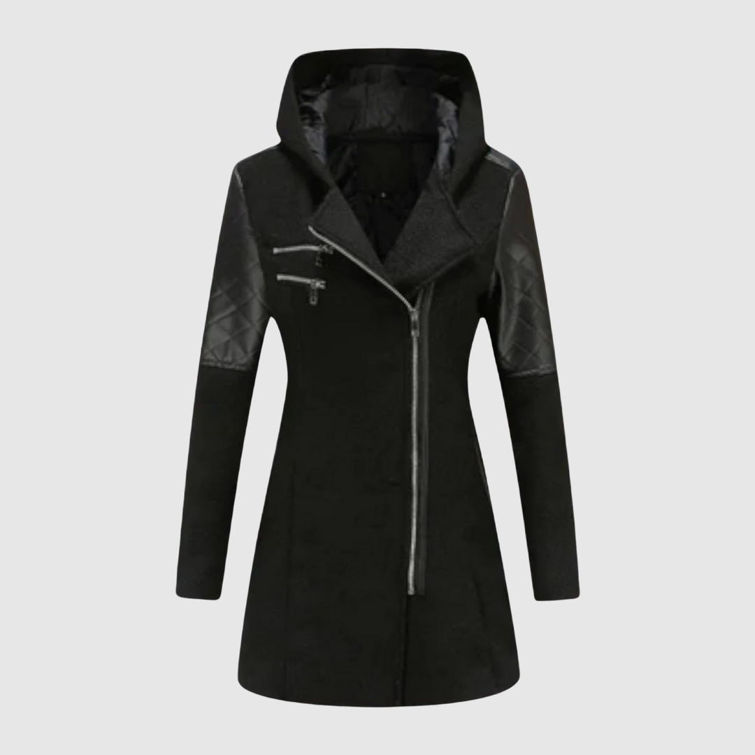 Елена – Дълго яке с асиметричен цип