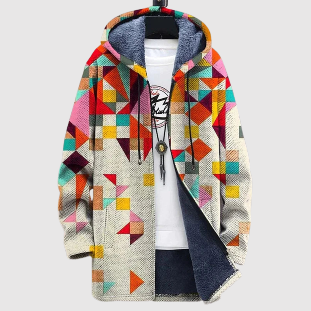 Алекс – Худи с цветни геометрични мотиви