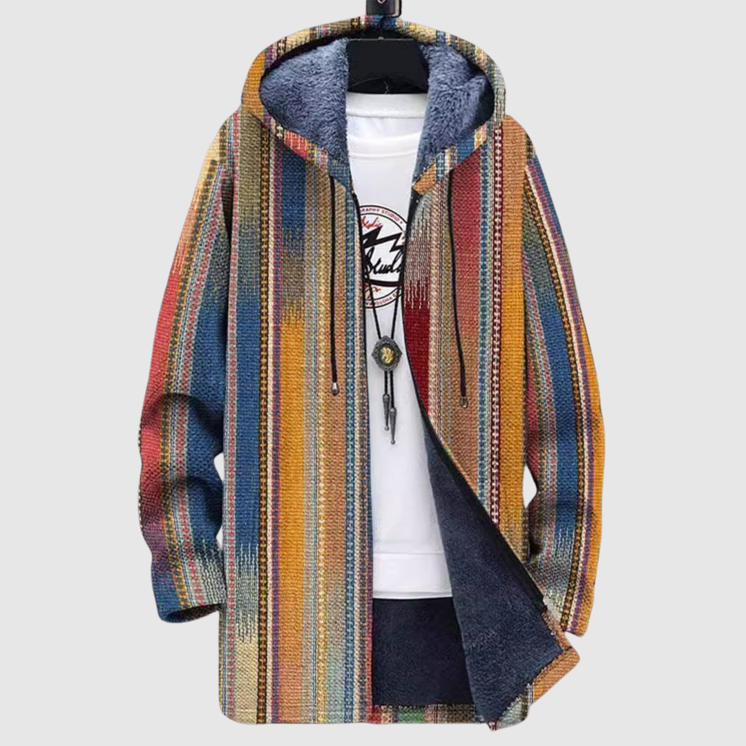 Алекс – Худи с етнически мотиви в топли цветове