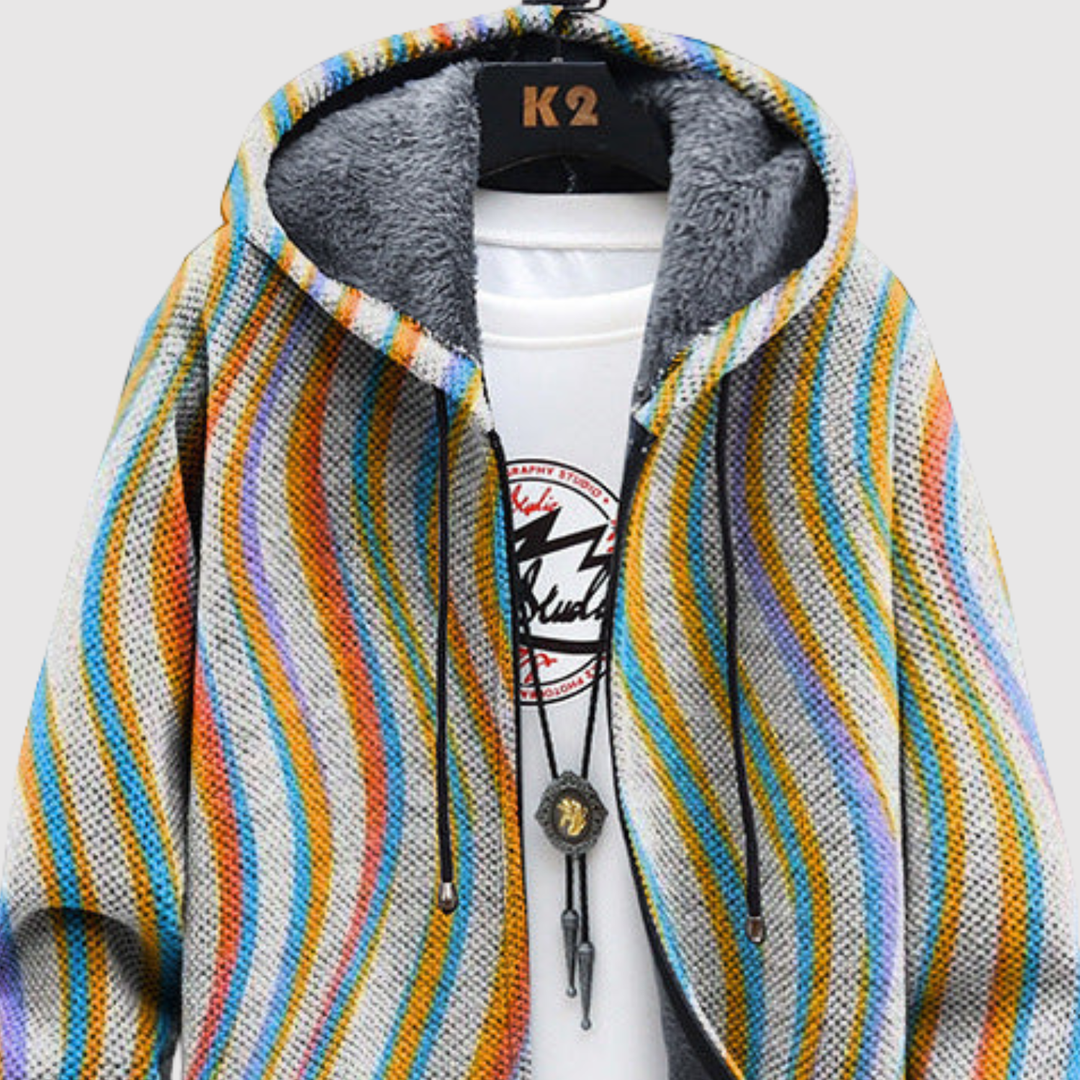 Алекс – Худи с цветни вълнообразни шарки