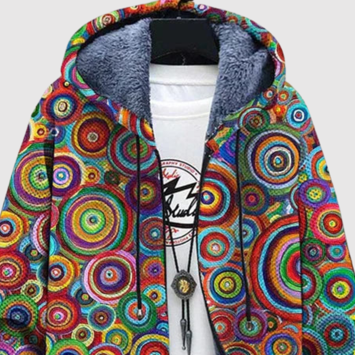 Алекс – Суичър с цветни кръгови шарки