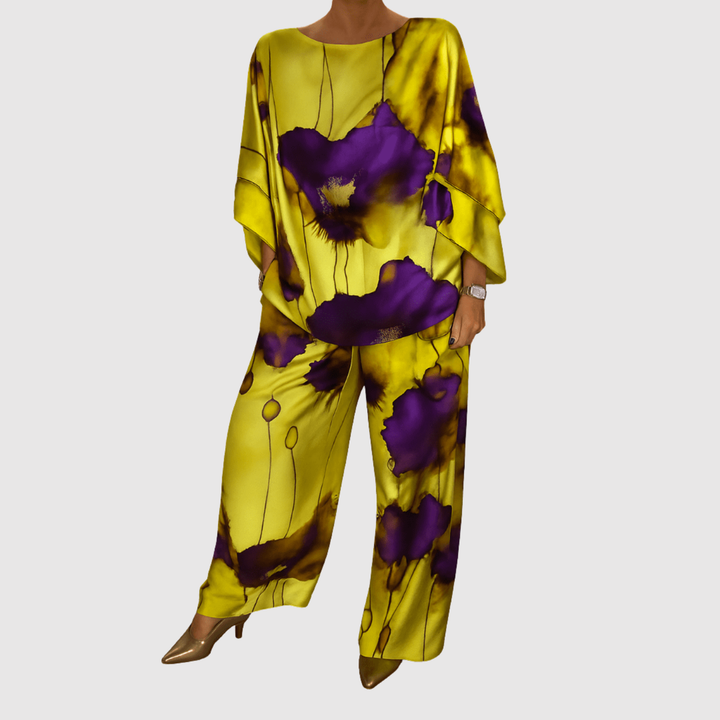 Виктория – Комплект с акварелни принтове от сатен