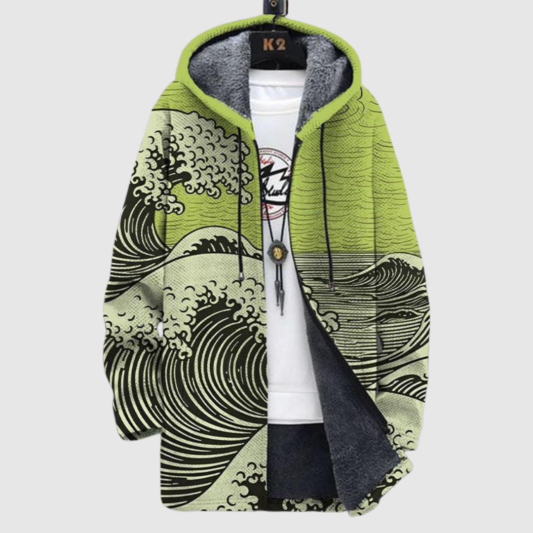 Алекс – Худи с вълнообразен мотив в японски стил