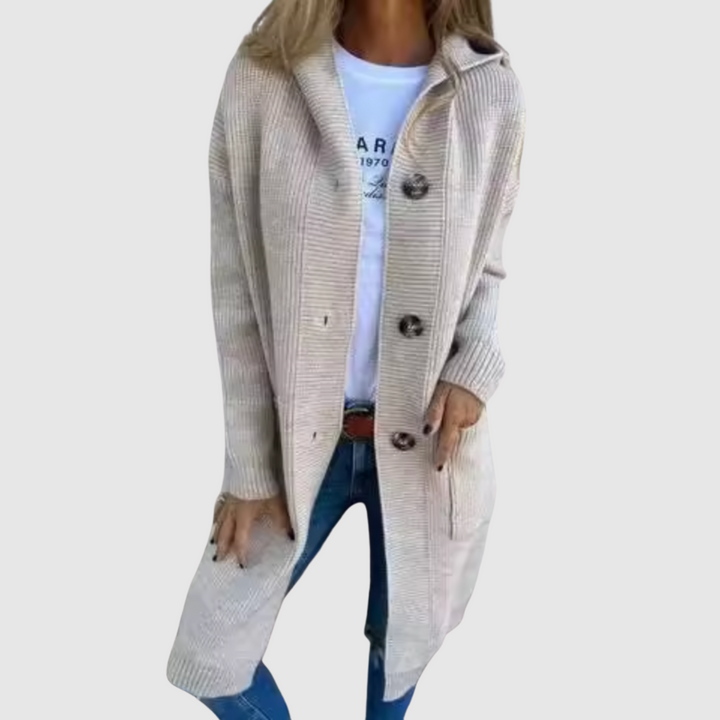 Елена - Дълъг кардиган с копчета за жени