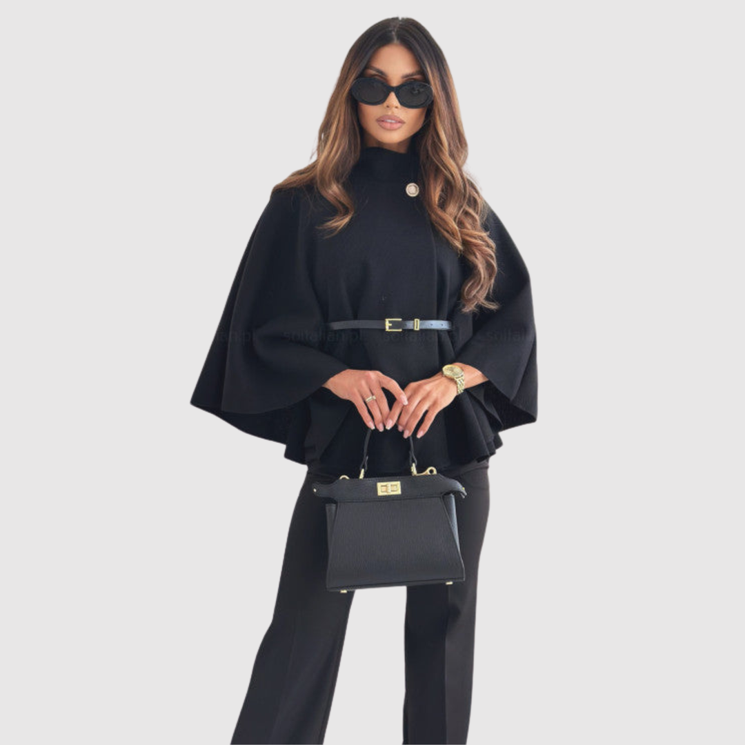 Габриела - Елегантен дамски пончо с колан