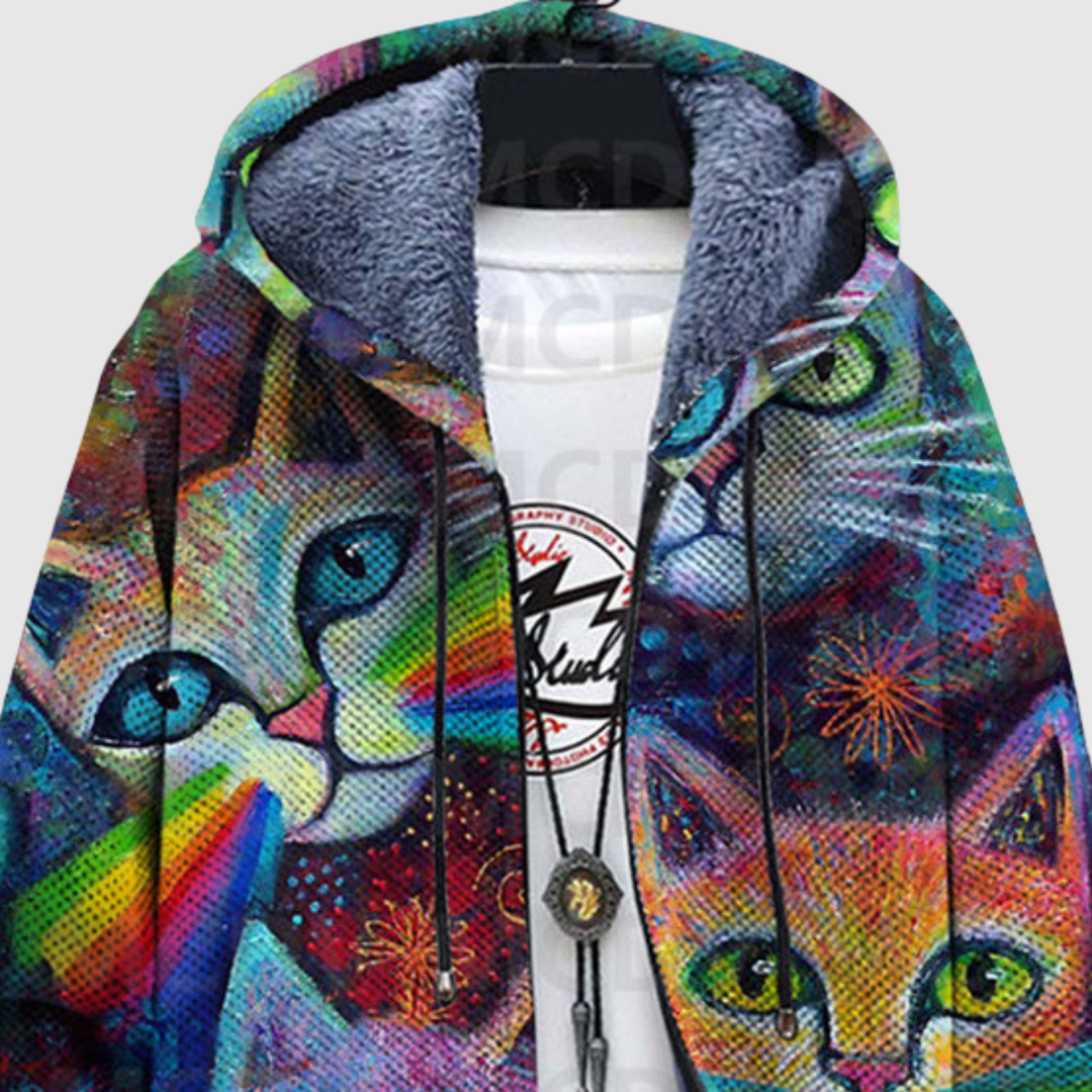 Алекс – Суичър с цветен котешки мотив