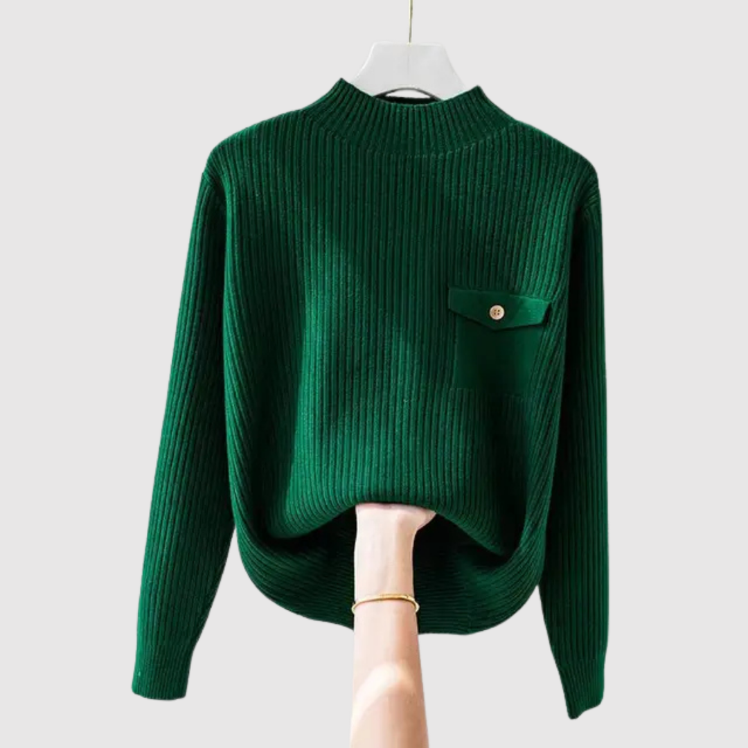 Клара – Стръкна блуза с джоб на гърдите