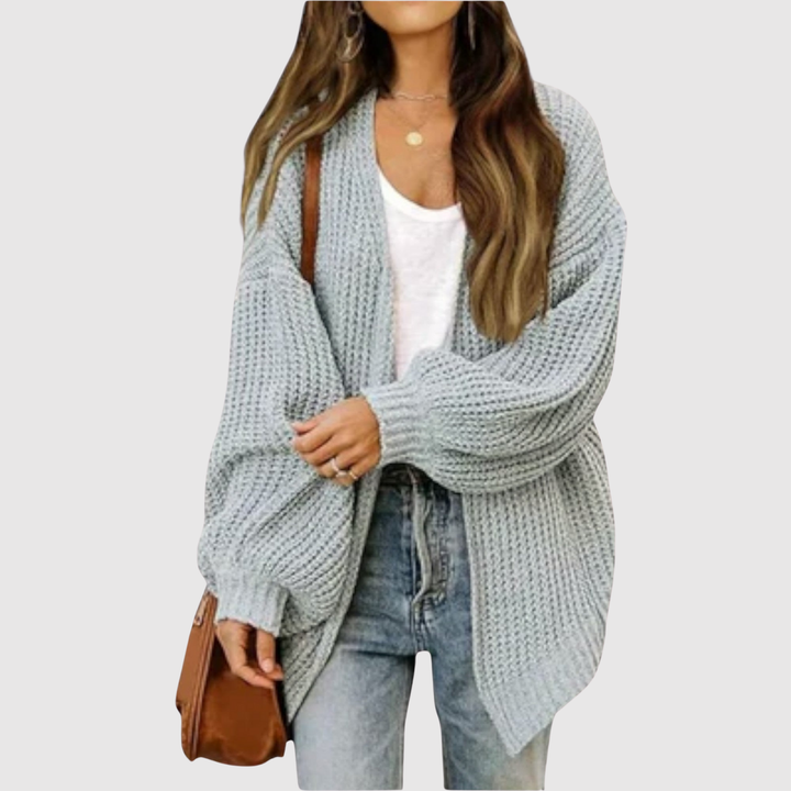 Елена – Оверсайз плетен кардиган в мека материя