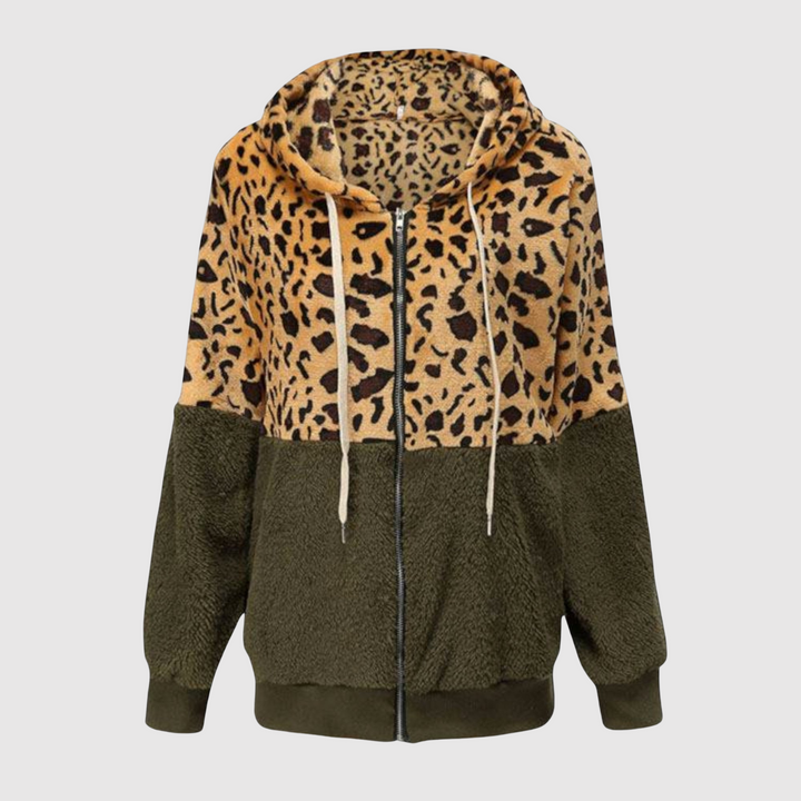 Мила – Худи с леопардови детайли и флийс