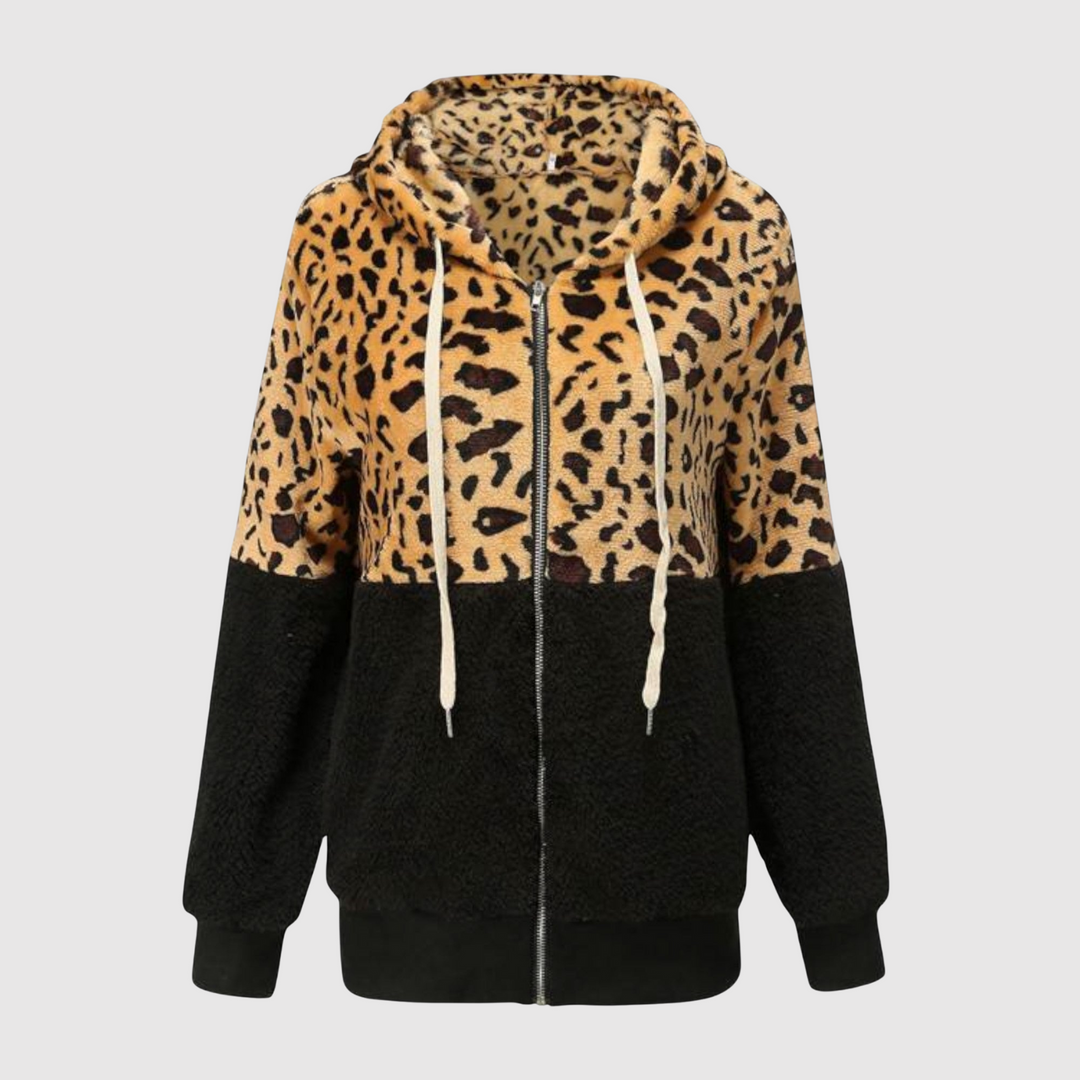 Мила – Худи с леопардови детайли и флийс