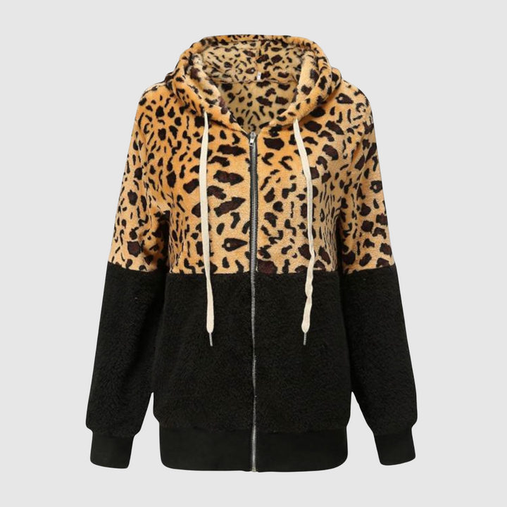 Мила – Худи с леопардови детайли и флийс